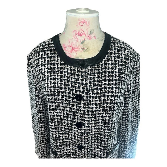Tweed Lady  / Vtg / Black and White Pendleton Silk Blend Jacket - Picture 6 of 10